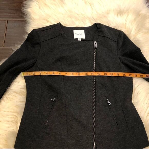Catherine Malandrino Ponte Moto Jacket charcoal sz small - Picture 7 of 9